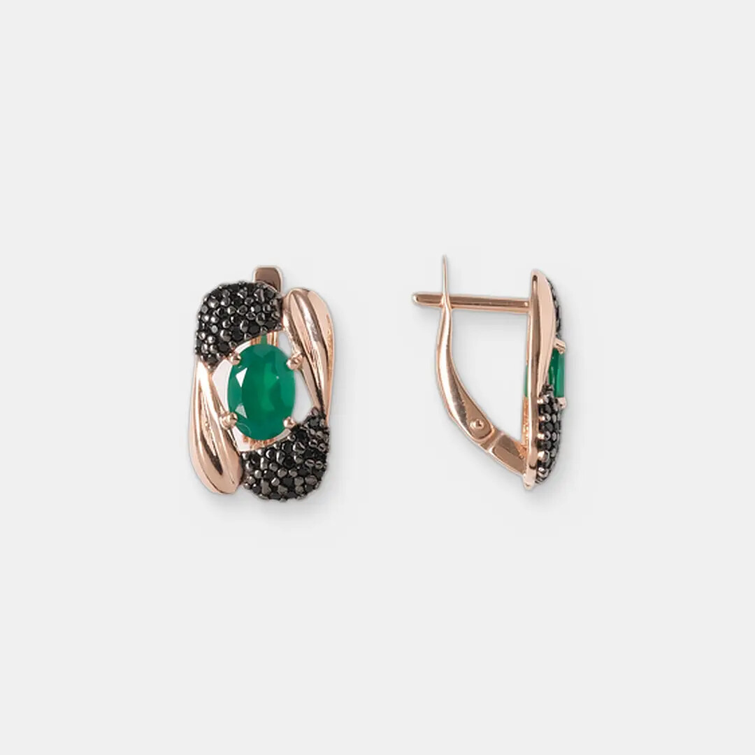 Серебряные серьги с агатами